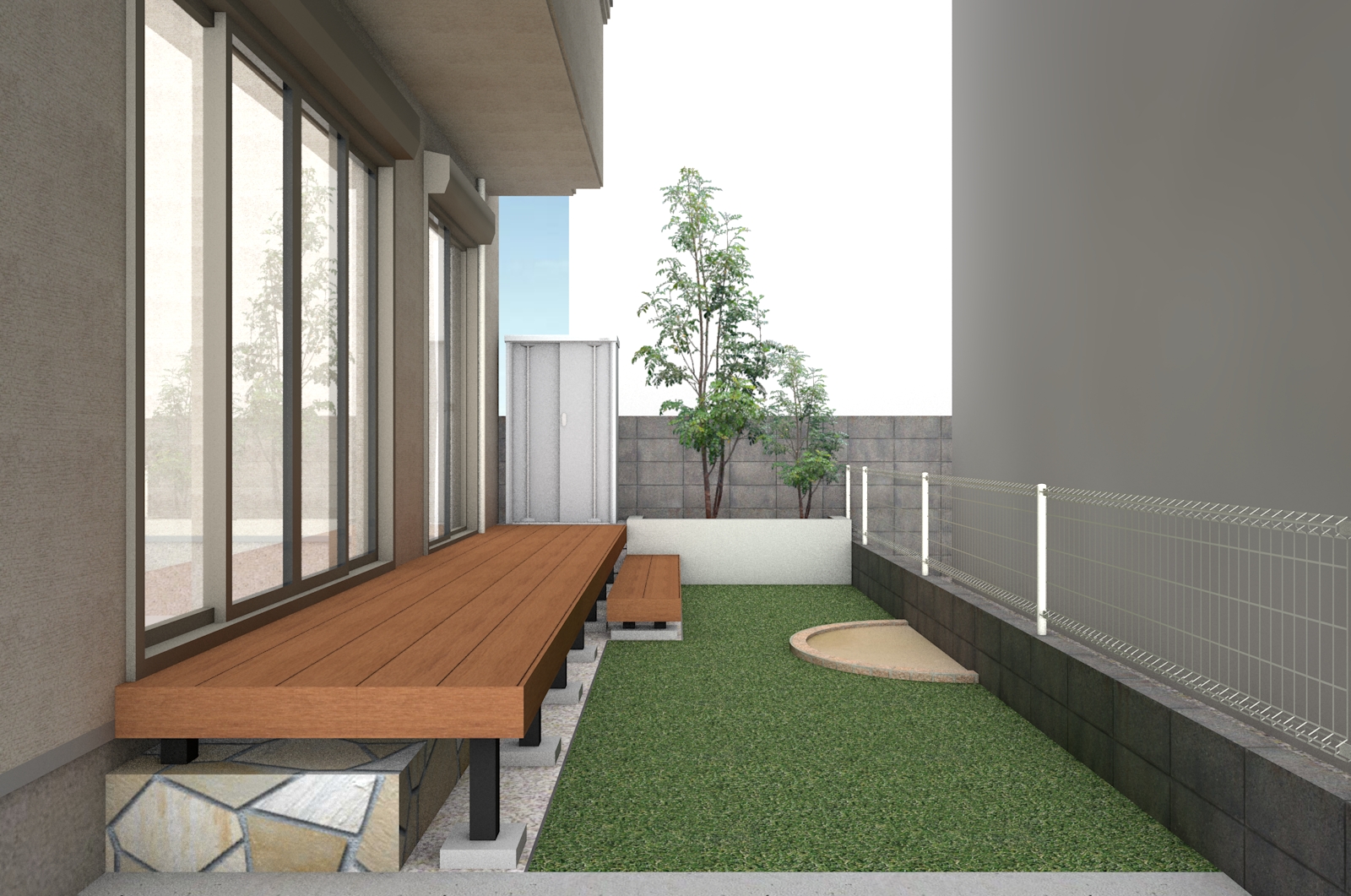 メンテナンスフリーなお庭　昭島市